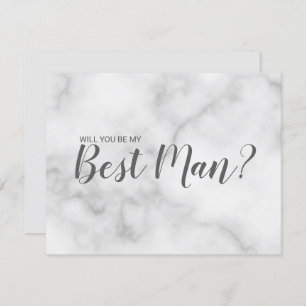 Will You Be My Best Man? Elegant Marble Script Invitation