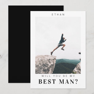 Will you be my Best Man Minimalist Photo Modern  Invitation
