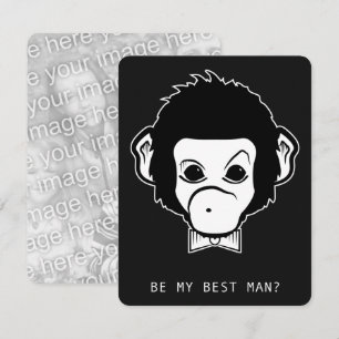 will you be my best man mister monkey invitation