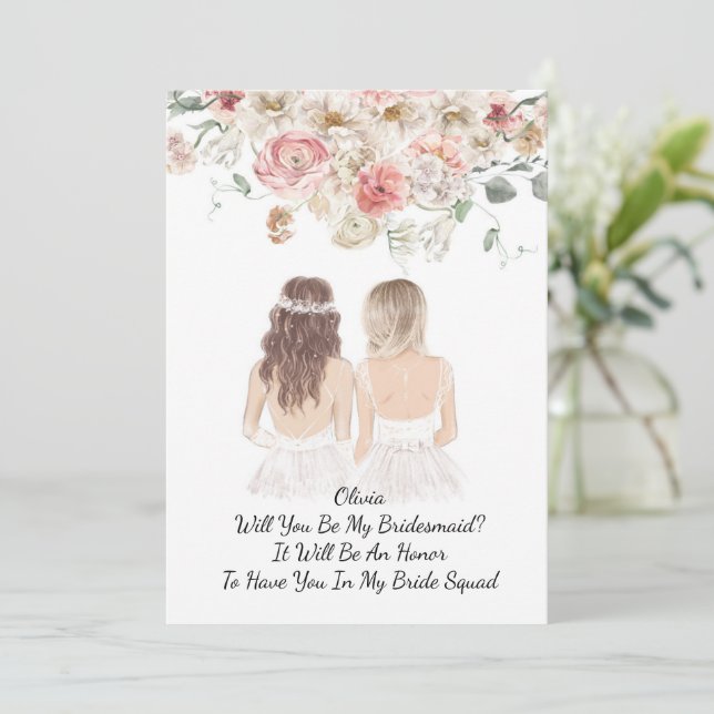 WILL YOU BE MY BRIDEMAID PROPOSAL INVITATION (Standing Front)