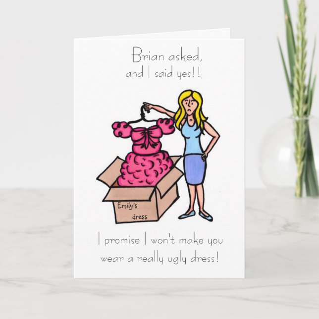 Will you be my bridesmad? Maid of Honour? Invitation (Front)