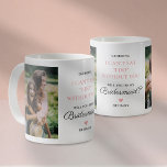 Will You Be My Bridesmaid 2 Photo Coffee Mug<br><div class="desc">Modern wedding proposal mug featuring the cute saying "will you be my bridesmaid",  a 2 photo template,  a pink heart,  your names,  and the quote "I can't say "I do" without you".</div>