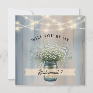 Will You Be My Bridesmaid Baby's Breath Proposal Invitation