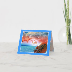 Will you be my bridesmaid? beach theme invitation