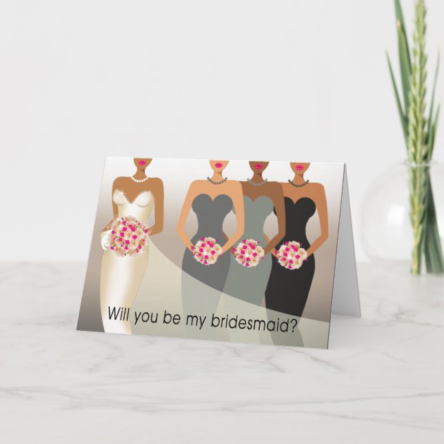 Will you be my Bridesmaid? Bridal Party | charcoal Invitation (Front)