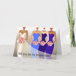 Will you be my Bridesmaid? Bridal Party   cobalt Invitation