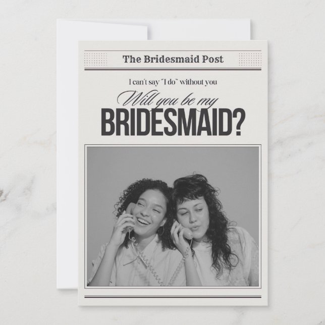 will you be my bridesmaid bridal party proposal  invitation (Front)