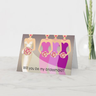 Will you be my Bridesmaid? Bridal Party   purple Invitation