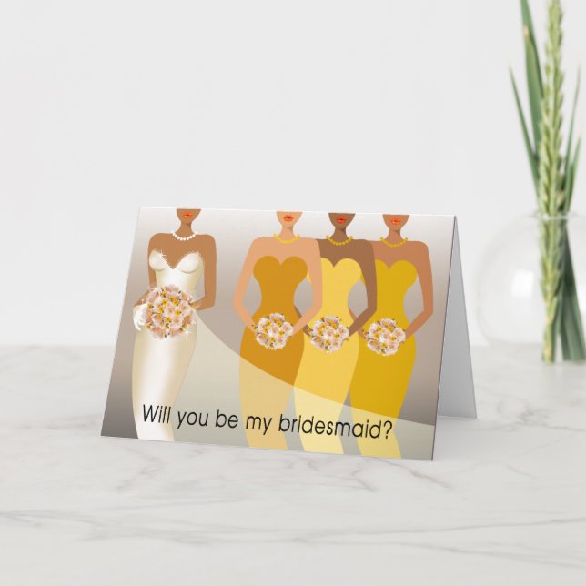 Will you be my Bridesmaid? Bridal Party | yellow Invitation (Front)