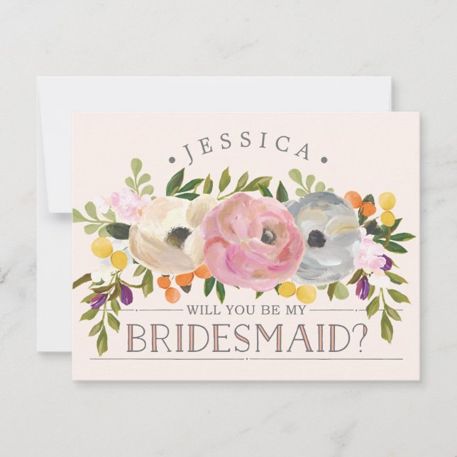 Will You Be My Bridesmaid - Bridesmaid Card (Front)