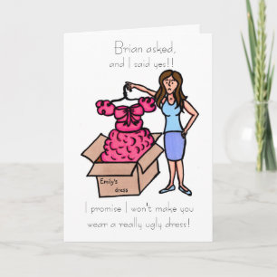will you be my bridesmaid (brunette) invitation