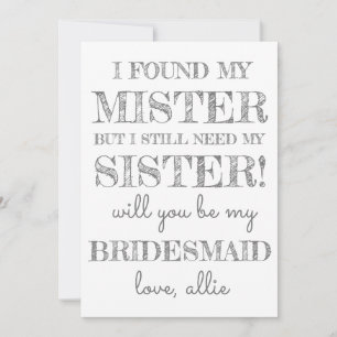 Will You Be My Bridesmaid   Card
