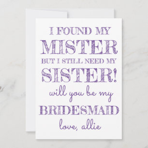 Will You Be My Bridesmaid Card