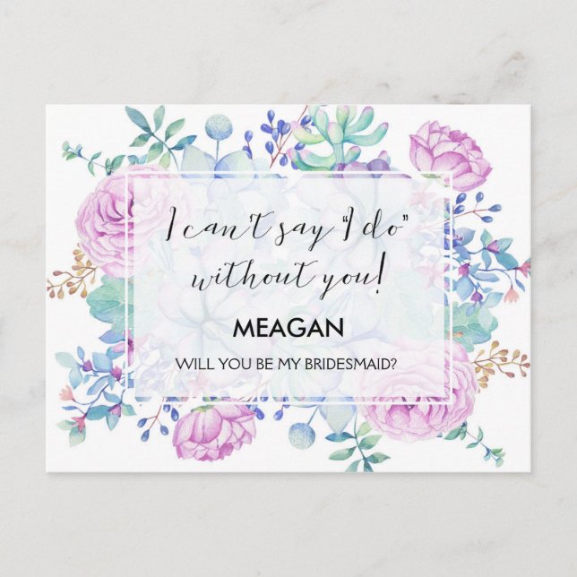 Will you be my bridesmaid card flower girl etc (Front)