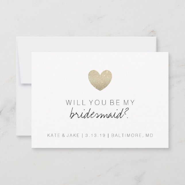 Will You Be My Bridesmaid Card - Heart (Front)