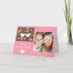 Will You Be My Bridesmaid Card Love Birds