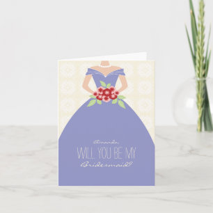 Will You Be My Bridesmaid Card (periwinkle)