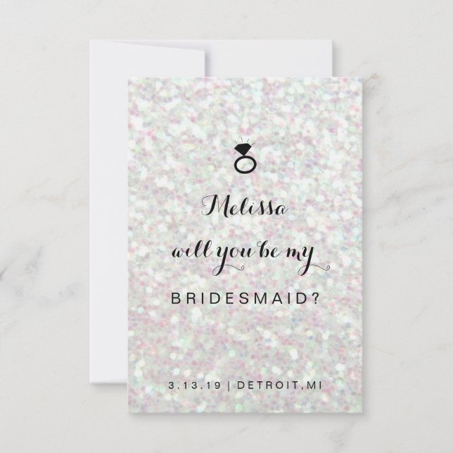Will You Be My Bridesmaid Card - Ring Fab Iridesce (Front)