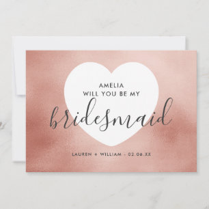 Will You Be My Bridesmaid Card - Rose Gold