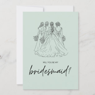 Will You Be My Bridesmaid? Card (Simple, Elegant)