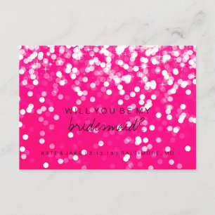 Will You Be My Bridesmaid Card -Sparkling Hot Pink