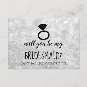 Will You Be My Bridesmaid Card - Your Ring Glitter