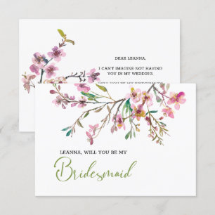 Will You Be My Bridesmaid Cherry Blossom Floral
