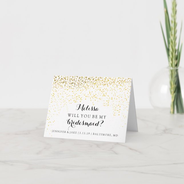 Will You Be My Bridesmaid - Confetti Fab Invitation (Front)