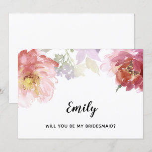Will You Be My Bridesmaid? Country Flowers Card