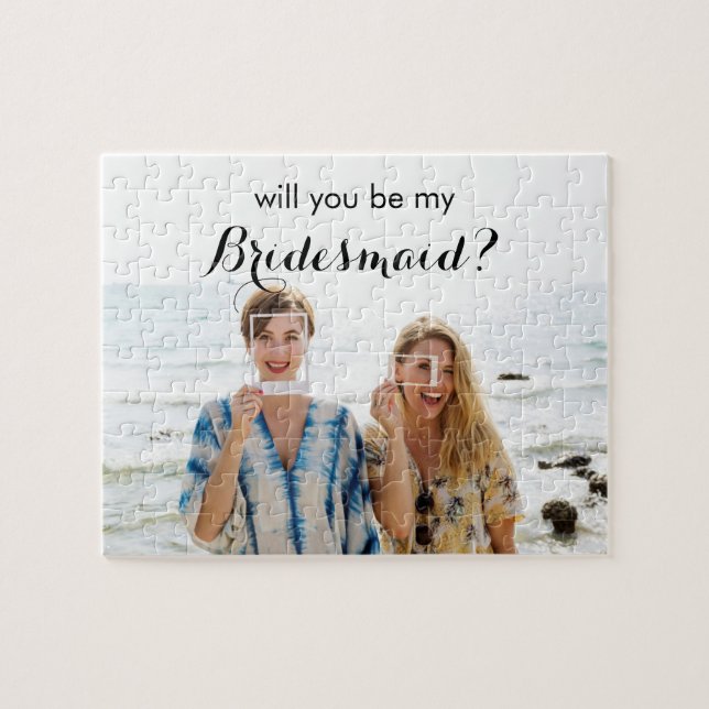 Will You be My Bridesmaid Custom Photo Puzzle Gift (Horizontal)