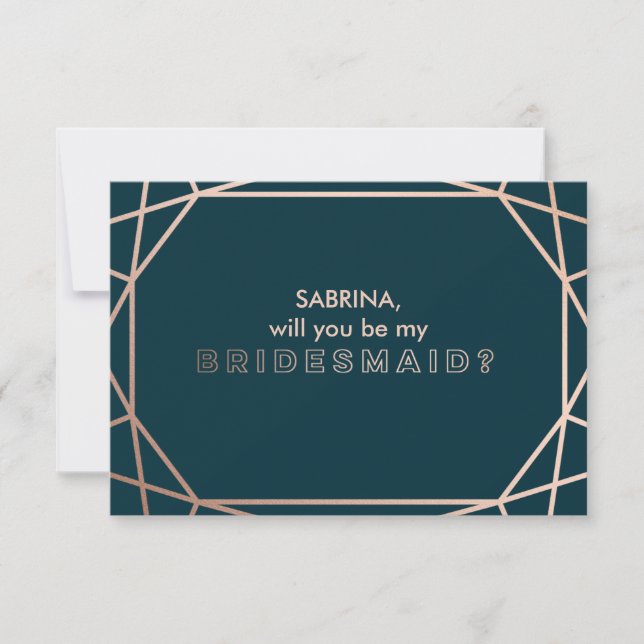 Will you Be my Bridesmaid Diamond Geometric, Invitation (Front)