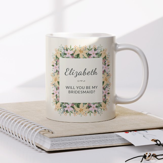 Will You Be My Bridesmaid | Floral Mug (Créateur téléchargé)