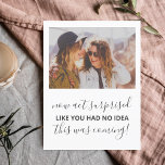 Will You Be My Bridesmaid Funny Photo Invitation Postcard<br><div class="desc">Modern Will You Be My Bridesmaid proposal postcard features “Now act surprise like you had no idead this was coming”.</div>