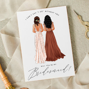 Will You Be My Bridesmaid? Girls in Gowns Invitation