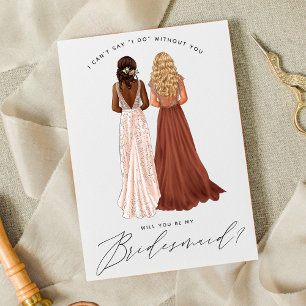 Will You Be My Bridesmaid? Girls in Gowns Invitation