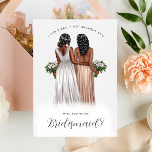 Will You Be My Bridesmaid? Girls in Gowns V2 Invit Invitation