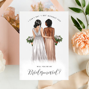 Will You Be My Bridesmaid? Girls in Gowns V2 Invit Invitation