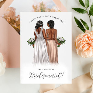 Will You Be My Bridesmaid? Girls in Gowns V2 Invit Invitation