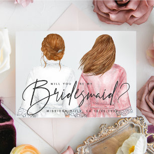 Will You Be My Bridesmaid? Girls in Robes card