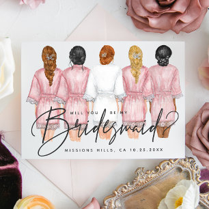 Will You Be My Bridesmaid? Girls in Robes card