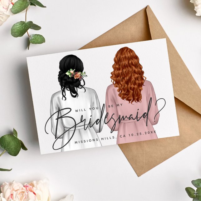 Will You Be My Bridesmaid? Girls in Robes V2 Invit Invitation (Creator Uploaded)