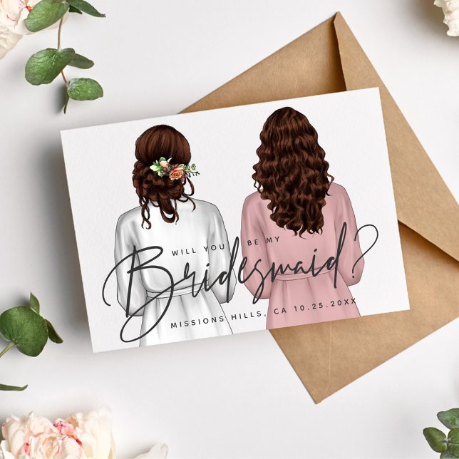 Will You Be My Bridesmaid? Girls in Robes V2 Invit Invitation (Creator Uploaded)
