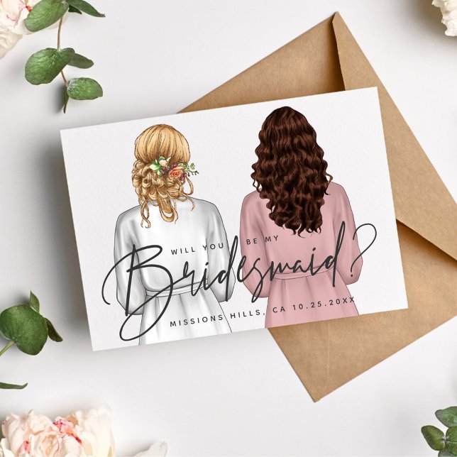 Will You Be My Bridesmaid? Girls in Robes V2 Invit Invitation (Creator Uploaded)