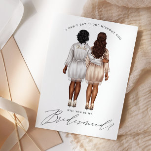 Will You Be My Bridesmaid? Girls in Robes V3 Invit Invitation