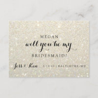 Will You Be My Bridesmaid - Glit Fab -WhiteGold