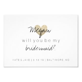 Will You Be My Bridesmaid - Glitter Heart's Fab 2 Invitation