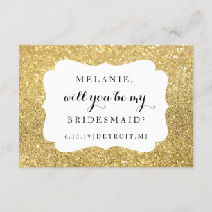 Will You Be My Bridesmaid-Glitter Wedding Day Glam Invitation