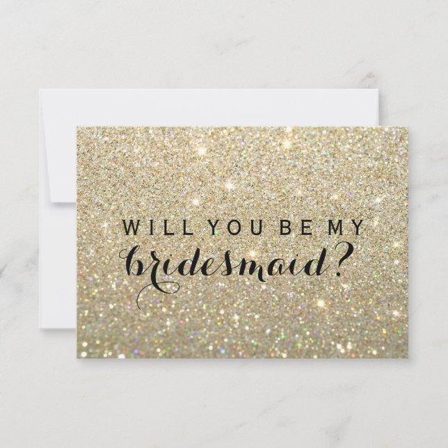 WIll You Be My Bridesmaid - Gold Fab Invitation (Front)