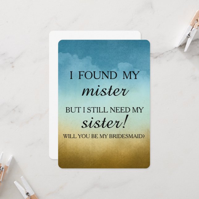 Will you be my bridesmaid? invitation (Front/Back In Situ)