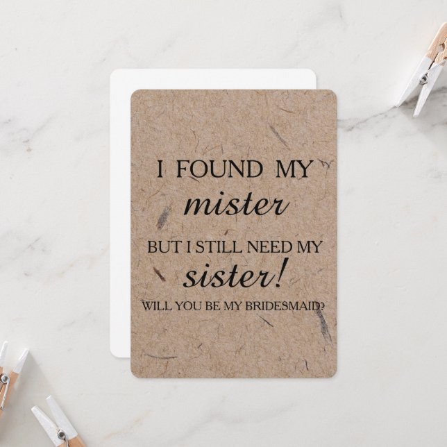 Will you be my bridesmaid? invitation (Front/Back In Situ)